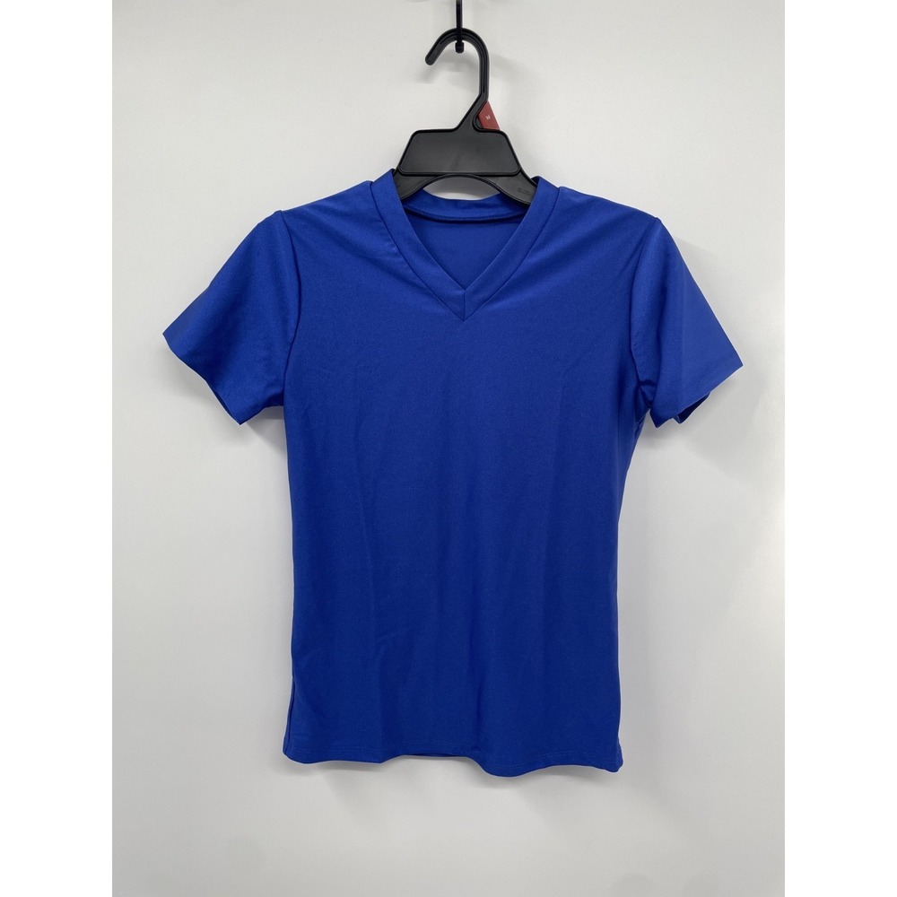 Double‎ Platinum T-Shirt Men's Small Royal Blue Stretch V-Neck Performance NWOT